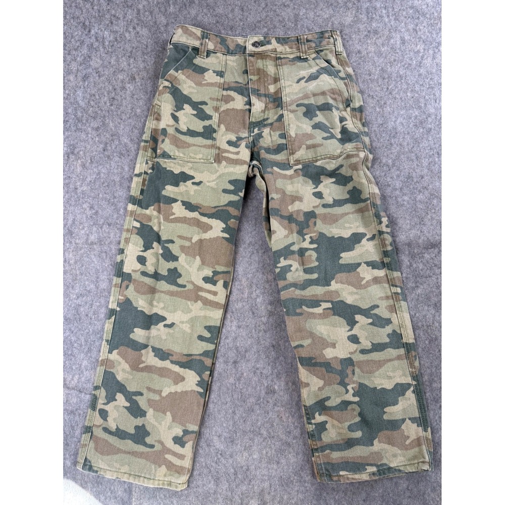 Free People We The Free Camo Utility Pant Women 29 Green Cotton Fatigue Boho Y2K